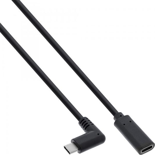 InLine Prolunga USB 3.2 Gen.1x2, M angolato - F Type-C, nero, 1m