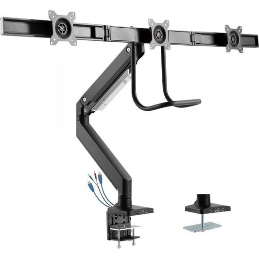 InLine , supporto da tavolo con lift+USB 3.0, per 3 monitor fino a 69cm (27")