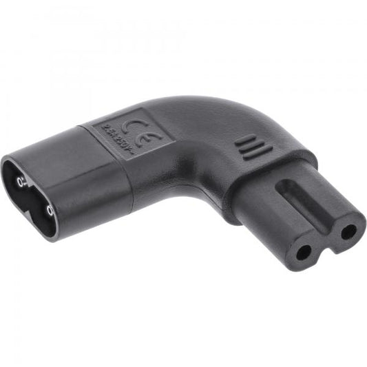 InLine , adattatore di rete IEC 60320 C8 / C7, angolato a sinistra/destra 2 poli