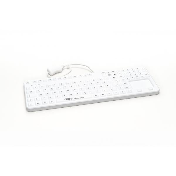 GETT Cleantype Prime Touch+ tastiera USB Svizzere Bianco