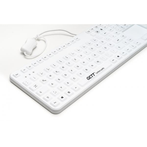 GETT Cleantype Prime Touch+ tastiera USB Svizzere Bianco