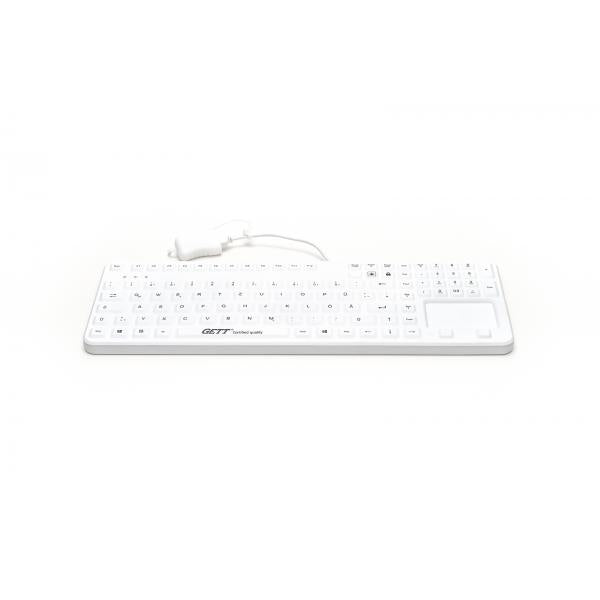 GETT Cleantype Prime Touch+ tastiera USB Svizzere Bianco