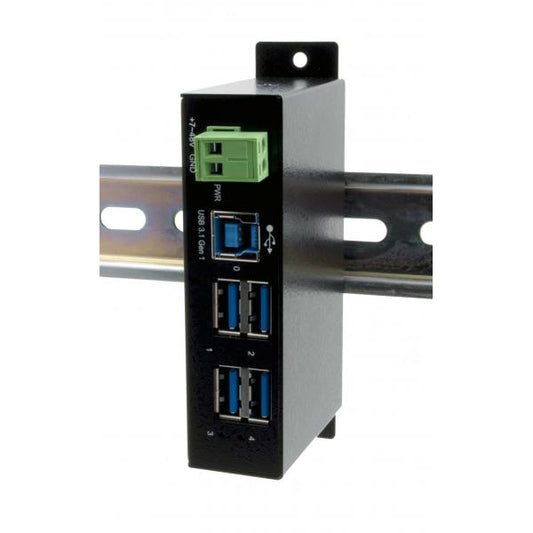EXSYS EX-1504HMS hub di interfaccia USB 3.2 Gen 1 [3.1 Gen 1] Type-B 5000 Mbit/s Nero (USB 3.2 HUB 4-Port Gen1 [EX-1504HMS])