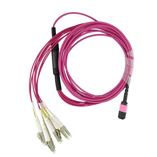 BlueOptics EMC CBL-MPO12-4LC-OM4-2M cavo a fibre ottiche MPO/UPC 4x LC Rosa