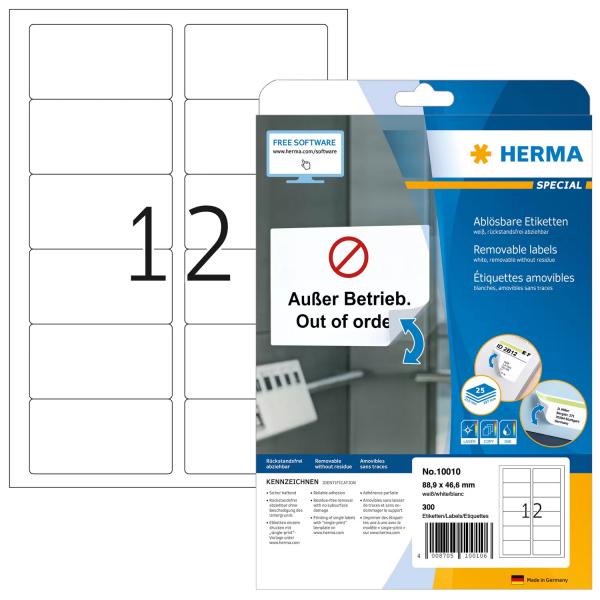 HERMA 10010 etichetta per stampante Bianco Etichetta per stampante autoadesiva (HERMA Special - etiketter - mat - 300)