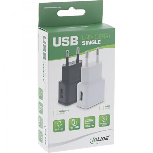 InLine Alimentatore USB 100-240VAC, Out: 1x USB 5V/1200mA, nero