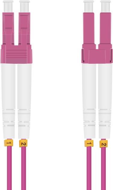 Herweck Helos - Patch-Kabel - LC Multi-Mode (M) zu LC Multi-Mode (M) - 0,5m - Glasfaser - Duplex - 50/125 Mikrometer - OM4 - geformt - violett, Fiberglas (195818)