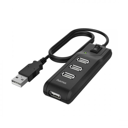 Hama 00200118 hub di interfaccia USB 2.0 480 Mbit/s Nero