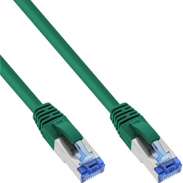 InLine Cavo patch Lan, S/FTP(PiMf), Cat.6a, 500MHz, CU, halogenf., verde, 0,3m