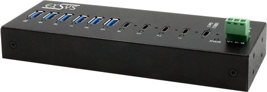 EXSYS GmbH 10-Port USB 3.2 Gen 2x1 Metall HUB, 4x USB-C + 6x USB-A (EX-12280HMS)