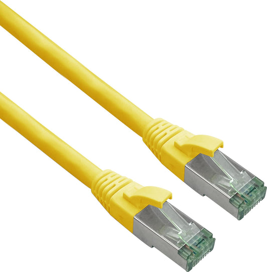 Herweck Helos - Patch-Kabel - RJ-45 (M) zu RJ-45 (M) - 1,0m - 6 mm - SFTP, PiMF - CAT 7 (Kabel) / CAT 6a (Anschlsse) - halogenfrei, Knickschutzmanschette - Gelb (363705)