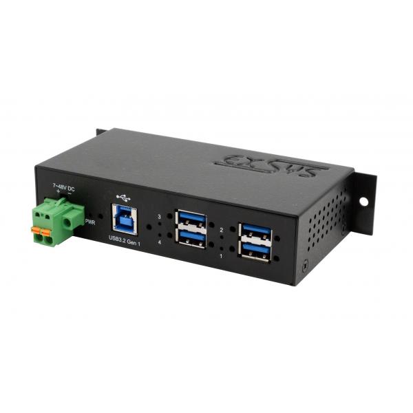 EXSYS EX-1185HMVS-2 hub di interfaccia USB 3.2 Gen 1 (3.1 Gen 1) Type-B 5000 Mbit/s Nero