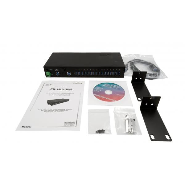 EXSYS EX-1526HMVS hub di interfaccia USB 3.2 Gen 1 (3.1 Gen 1) Type-B 5000 Mbit/s Nero