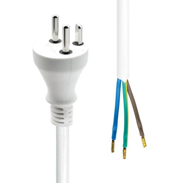 ProXtend PC-KOE-003W-M cavo di alimentazione Bianco 3 m Spina di alimentazione di tipo K (Power Cord Denmark to Open - End 3M White - Warranty: 360M)