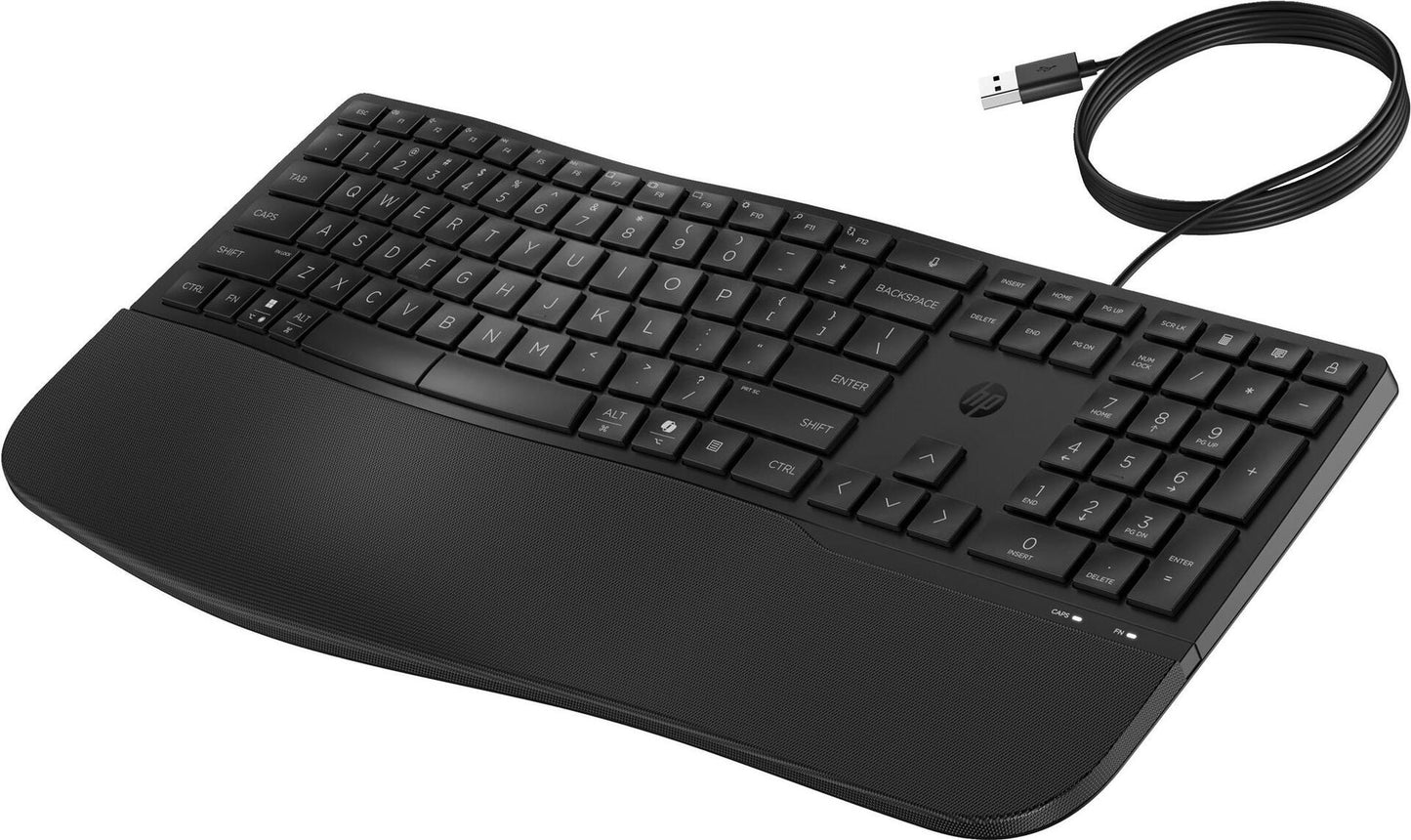 HP 485 Comfort - Tastatur - mehrere Gerte, 23 programmierbare Tasten, 3-Zonen-Layout - full size - USB - AZERTY - Belgien - Schwarz (8T6M2AA#AC0)