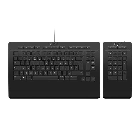 3Dconnexion Keyboard Pro with Numpad tastiera USB + RF Wireless + Bluetooth QWERTZ Svizzere Nero