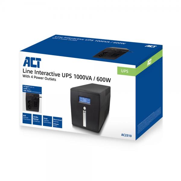 ACT AC2310 gruppo di continuità (UPS) A linea interattiva 1 kVA 600 W 4 presa(e) AC