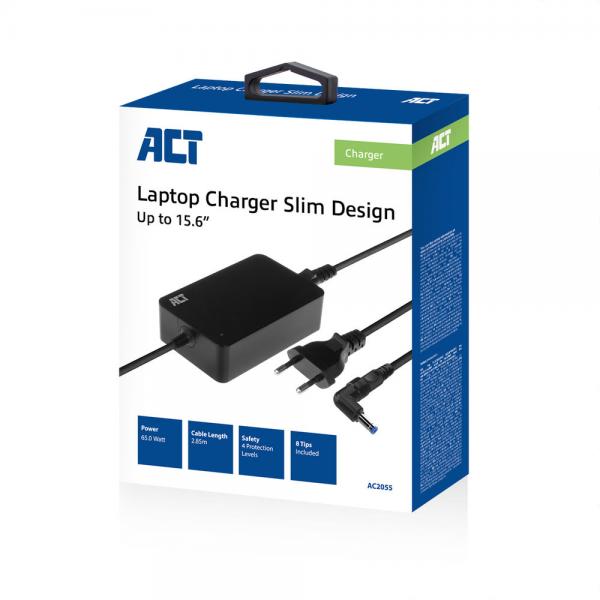 ACT AC2055 adattatore e invertitore Interno 65 W Nero