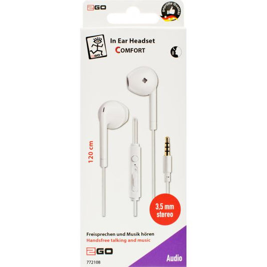 2GO 795961 cuffia e auricolare Cablato In-ear Musica e Chiamate Bianco