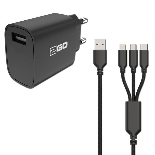 2GO 797257 Caricabatterie per dispositivi mobili Nero Interno