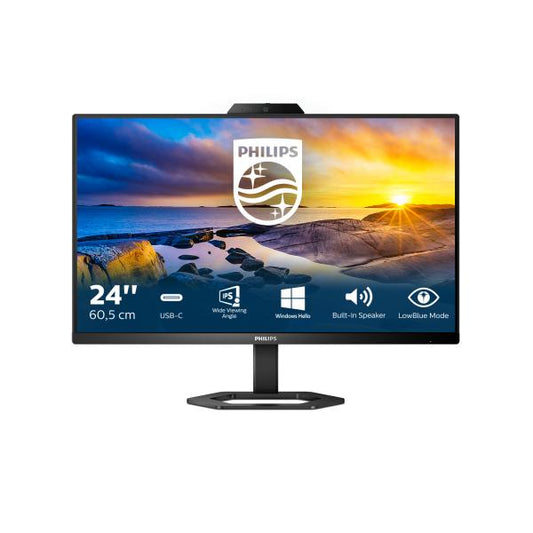 MONITOR PHILIPS 24E1N5300HE 23.8" LED IPS FULL HD LOWBLUE E FLICKER-FREE HDMI DISPLAYPORT USB-C WEBCAM MICROFONO USB ALTOPARLANTI BLACK