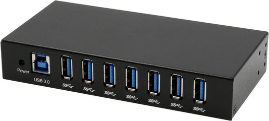 Exsys EX EX-11237HMS-2 - USB 3.0 7-Port Industrie-Hub 15 kV ESD Tisch Wand (EX-11237HMS-2)