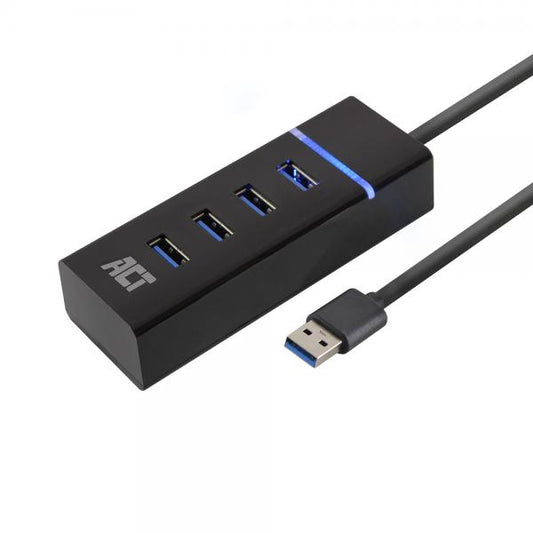 ACT AC6300 hub di interfaccia USB 3.2 Gen 1 (3.1 Gen 1) Type-A 5000 Mbit/s Nero