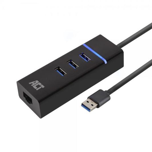 ACT AC6310 hub di interfaccia USB 3.2 Gen 1 (3.1 Gen 1) Type-A 5000 Mbit/s Nero