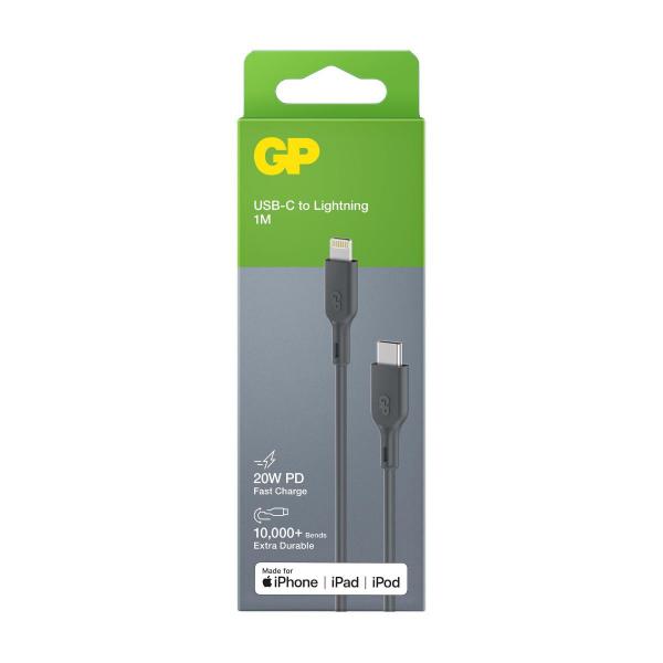 GP Batteries CL1P cavo USB 1 m USB C Lightning Grigio
