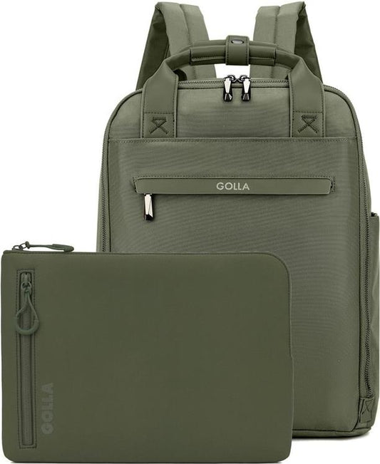 Golla Set aus Rucksack und Laptop-Sleeve 14 Zoll, Grn (76466)