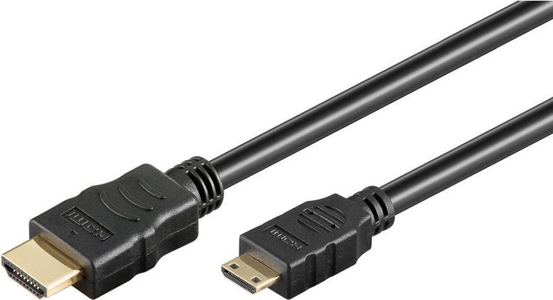 High Speed Mini HDMI Kabel mit Ethernet schwarz - Lnge: 3,00 m
