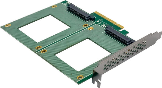 InLine PCIe Karte zu 2x intern U.2 NVMe SFF-8639 Bifurcation x8 (76660P)