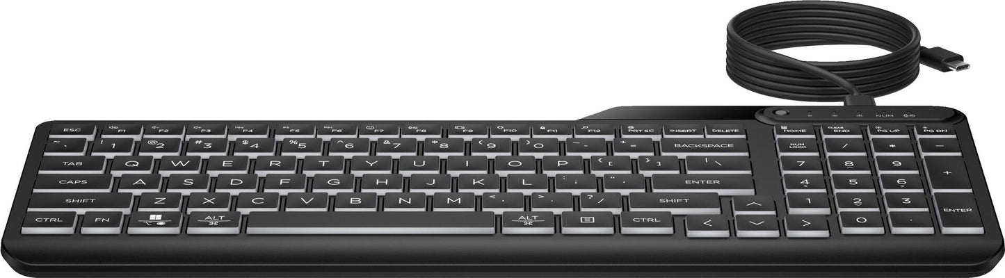 HP 405 - Tastatur - Multi-Device - 65% - compact - hinterleuchtet - USB - Deutsch - Schwarz (7N7C1AA#ABD)