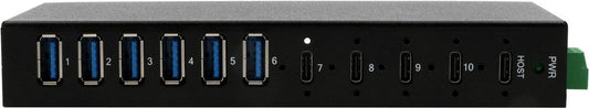 EXSYS GmbH 10-Port USB 3.2 Gen 2x1 Metall HUB, 4x USB-C + 6x USB-A (EX-12290HMS)