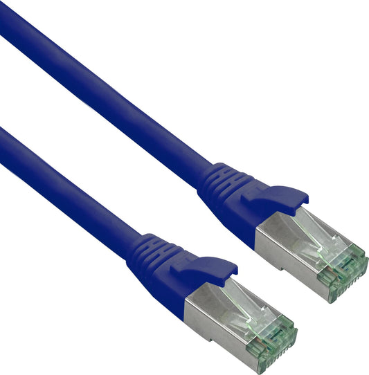 Herweck Helos - Patch-Kabel - RJ-45 (M) zu RJ-45 (M) - 50cm - 6 mm - SFTP, PiMF - CAT 7 (Kabel) / CAT 6a (Anschlsse) - halogenfrei, Knickschutzmanschette - Blau (363691)