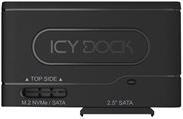 ICY DOCK EZ-Adapter MB104U-1SMB - Speicher-Controller - 2.5", M.2 (6,4 cm) - M.2 Card (PCIe NVMe & SATA) / SATA SSD - USB 3,2 (Gen 2) - Schwarz (MB104U-1SMB)