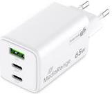 MediaRange Ladegert 65W 3-Port 1x USB-A/2x USB-C GaN, wei (MRMA116-2)