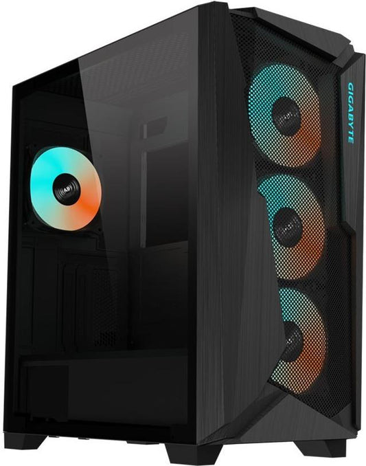 Gigabyte C301 Glass V2 - Mid tower - E-ATX - Seitenteil mit Fenster (gehrtetes Glas) - keine Spannungsversorgung (ATX) - Schwarz - USB/Audio (C301G V2)