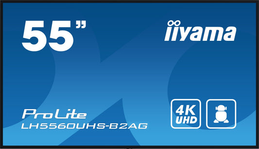 iiyama ProLite LH5560UHS-B2AG Signage Display 139 cm (54,6 Zoll) 4K UHD (3840 x 2160), VA, 500cd/m, 24/7, LAN, WiFi, Android 11 OS (LH5560UHS-B2AG)