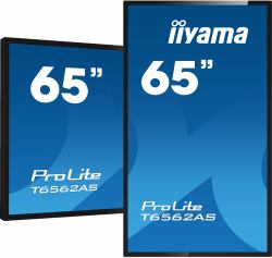 iiyama T6562AS-B1 visualizzatore di messaggi Pannello piatto interattivo 163,8 cm [64.5] IPS 500 cd/m 4K Ultra HD Nero Touch screen Processore integrato Android 8.0 24/7 (65 T6562AS-B1 Interactive