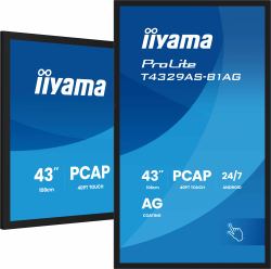 iiyama T4329AS-B1AG visualizzatore di messaggi Pannello piatto interattivo 108 cm [42.5] LED Wi-Fi 500 cd/m 4K Ultra HD Nero Touch screen Processore integrato Android 24/7 (iiyama T4329AS-B1AG Sign